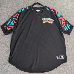Mitchell & Ness San Antonio Spurs Winning Team Mesh V-Neck Jersey Size XL Fiesta